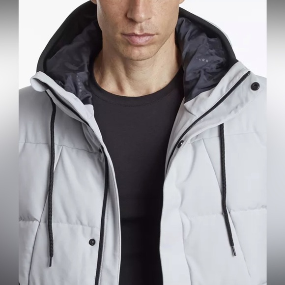 PERRY ELLIS light gray & black puffer tech jacket coat  Size L NWT winter ski - Picture 4 of 12